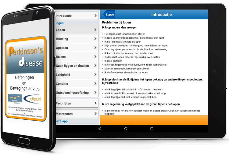 EFOX Parkinson's Oefeningen app
