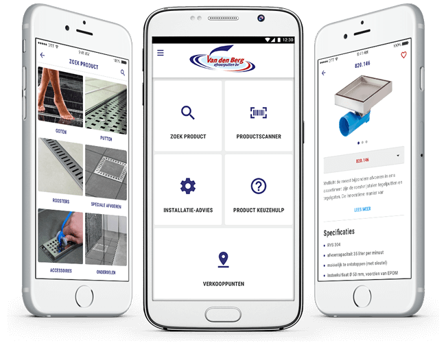 Van den Berg productinformatie app