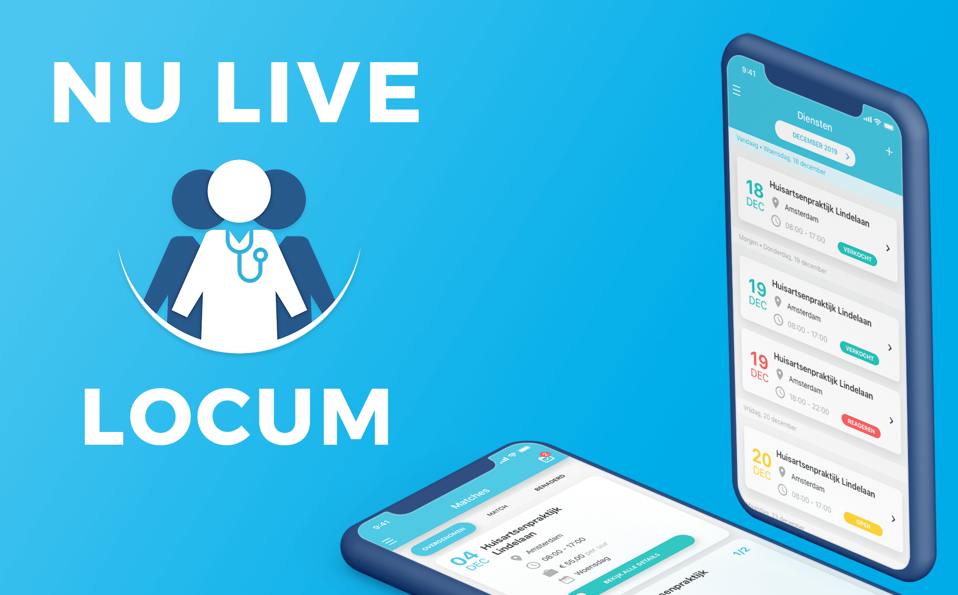 Nu live: de Locum app