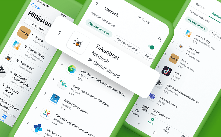 De RIVM Tekenbeet app: nummer 1 in de app stores